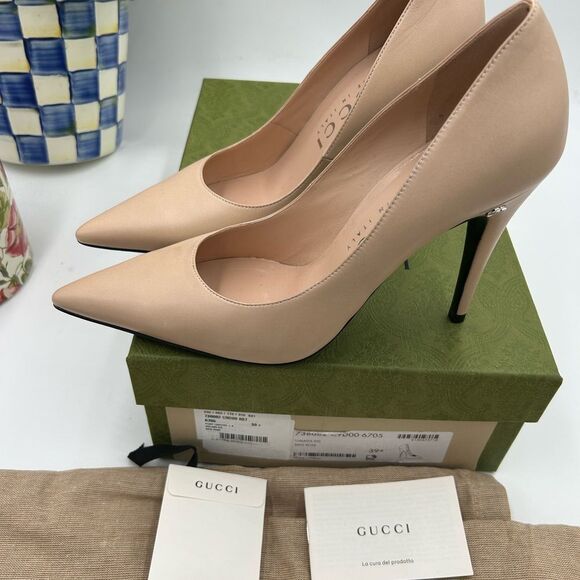 Women's Gucci GG Leather pumps size 39.5 made in Italy - Picture 2 of 11